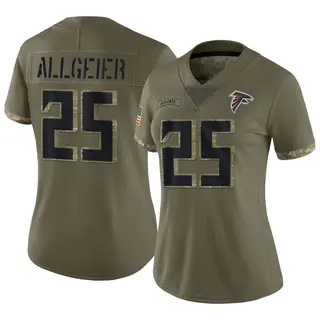 Tyler Allgeier Atlanta Falcons Women's Limited 2022 Salute To Service Nike Jersey - Olive